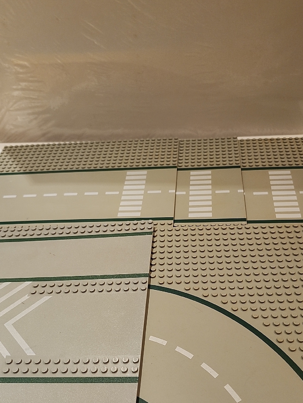 Vintage Classic LEGO Road Baseplates Set - Gray and Dark Green